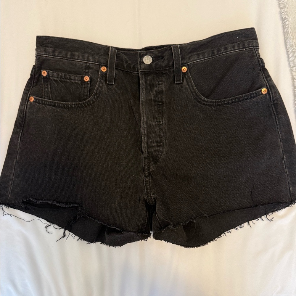 Levi's 501 Black Denim Cutoff Shorts